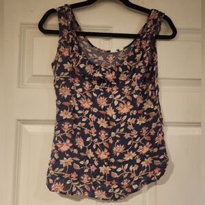 GAP blue floral sleeveless blouse Xs